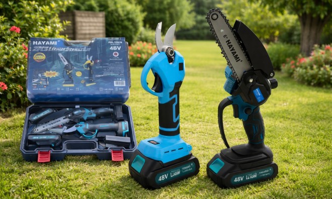 HAYAMI 2 akkus ágvágó+metszőolló