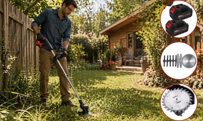 Akkumulátoros fűkasza szett