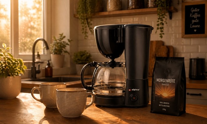 Alpina üvegkancsós kávéfőző 1,25L