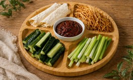 5 részes forgatható bambusz tálaló