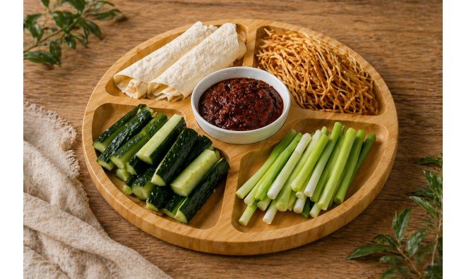 5 részes forgatható bambusz tálaló