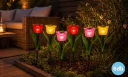 6db LED szolár tulipán kerti lámpa