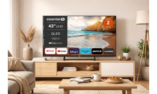 Essential 43'' QLED 4K UHD Smart Tv