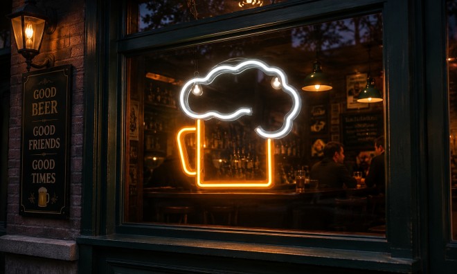 Fali neon felirat - Bier