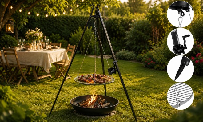 Háromlábú kerti grill