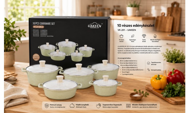 UAKEEN 10 részes edénykészlet 3