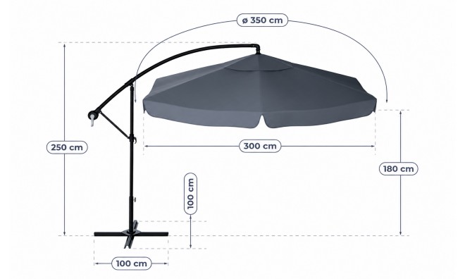 Gémes Kitekerhető Napernyő 3,5 m 2