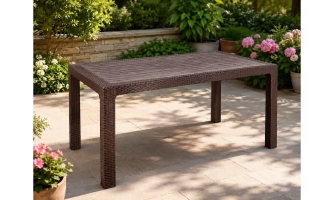 Rattan barna kerti asztal 