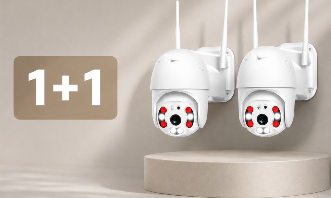 1+1 1080P WiFi IP Kamera 4+4 LED 2