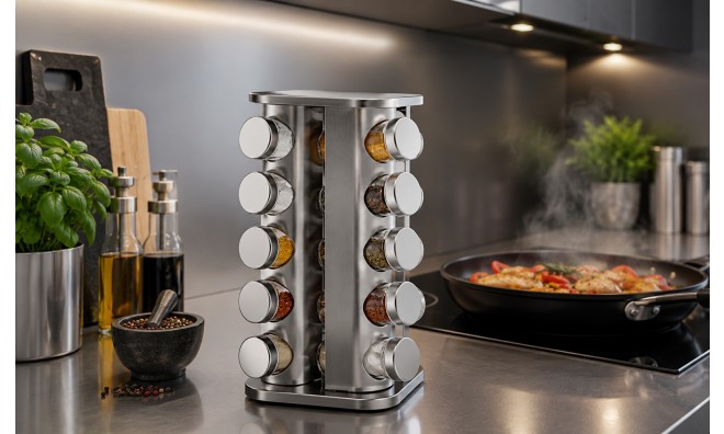 20 darabos inox fűszertartó