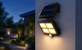 128 LED-es napelemes reflektor