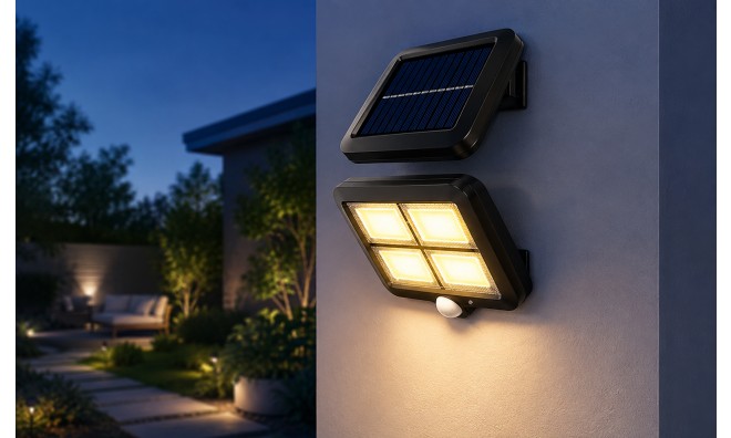128 LED-es napelemes reflektor