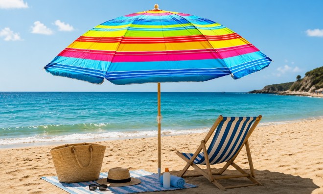 Csíkos Strand Napernyő  2
