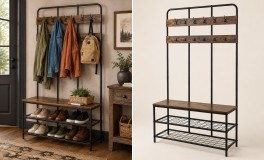 Loft stílusú előszobabútor paddal