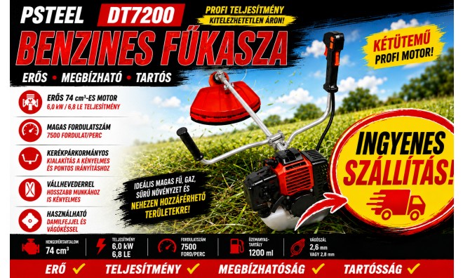 Psteel benzines fűkasza 74 cm³