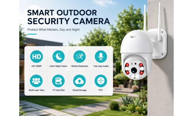 1+1 1080P WiFi IP Kamera 4+4 LED