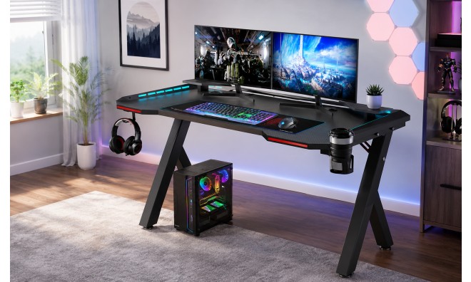 Beépített ledes Gamer asztal 2
