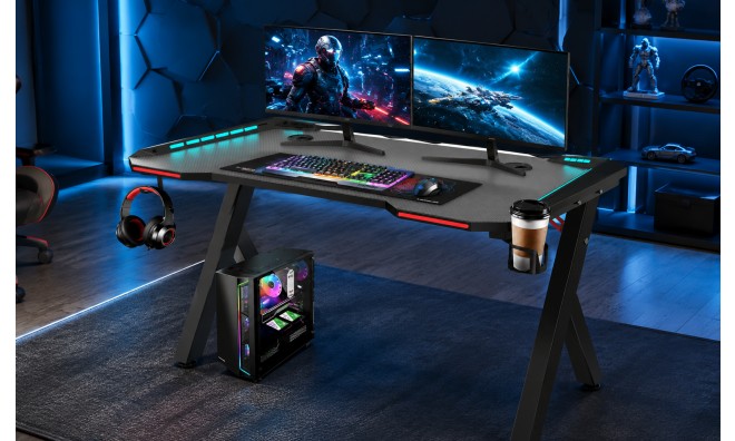 Beépített ledes Gamer asztal 4