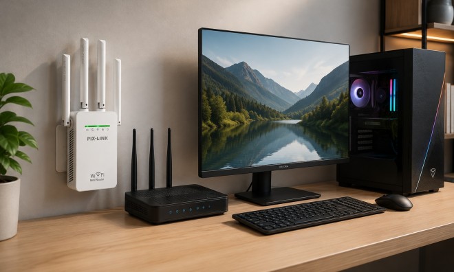 Pix-Link Wifi jelerősítő 300Mb/s 3