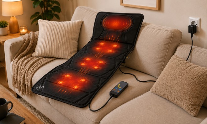 Testmasszírozó matrac vibrációval, fűtéssel