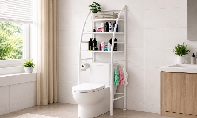 WC Fölé Helyezhető Fém Tároló Állvány