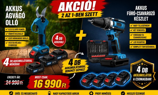 Supermaster SM-5010 Akkus Metszőolló + Hayami HA-1005 fúró-csavarozógép