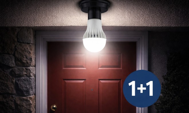 1+1 LED Izzó Mozgásérzékelős, 9W
