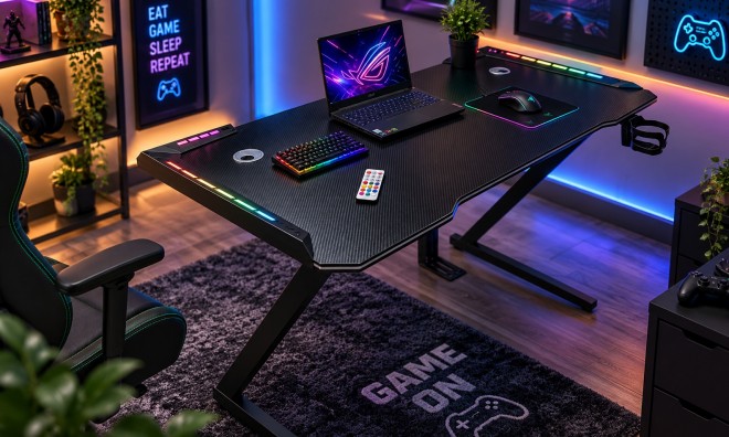 LED RGB Gaming Asztal 120x60cm