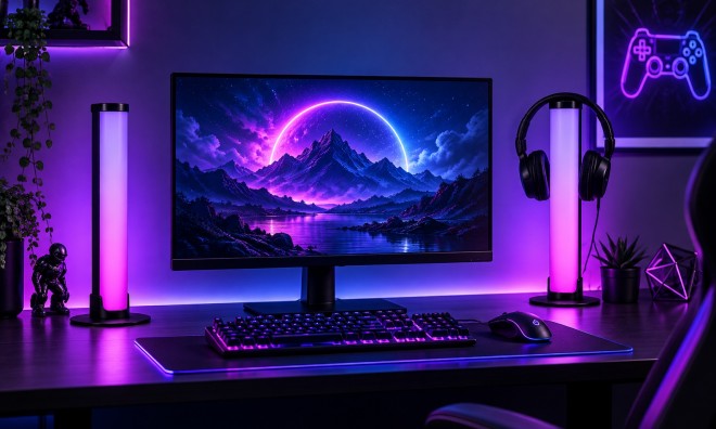 2db LED Gaming RGB Asztali Lámpa Szett
