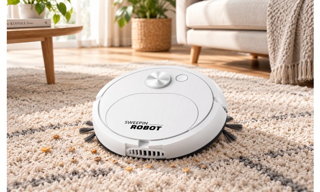 Automatic Sweeping robot, fehér