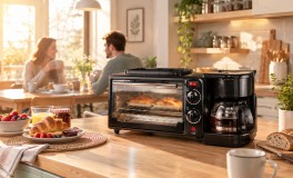 Reggeliző állomás: grill,kávéfőzővelés és piritóval