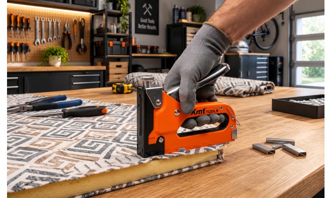 KMT TOOLS Kézi Tűzőgép és Kárpitos Tűzőpisztoly 3 az 1-ben
