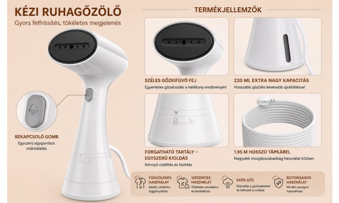 Kézi ruhagőzölő 1000W 4