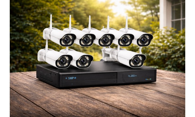 Megfigyelő kamera rendszer, 5MP 8 kamera