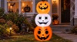 Óriás világító Halloween tök- és szellemdekoráció - min