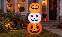 Óriás világító Halloween tök- és szellemdekoráció