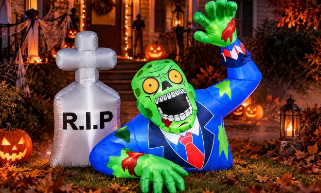 Felfújható Halloween zombi sírkővel