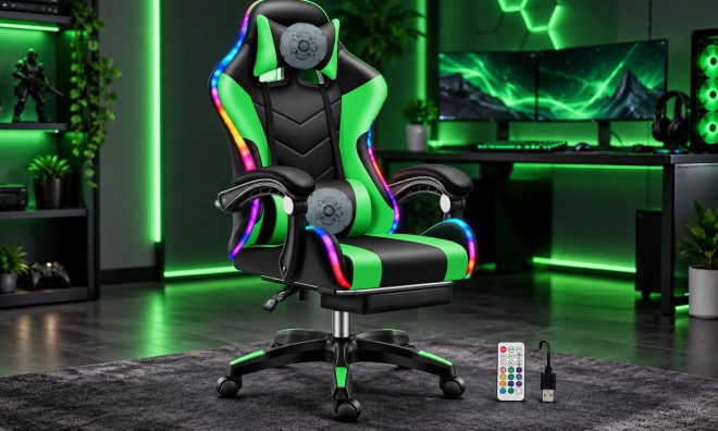 Likeregal 920 LED gamer szék lábtartóval