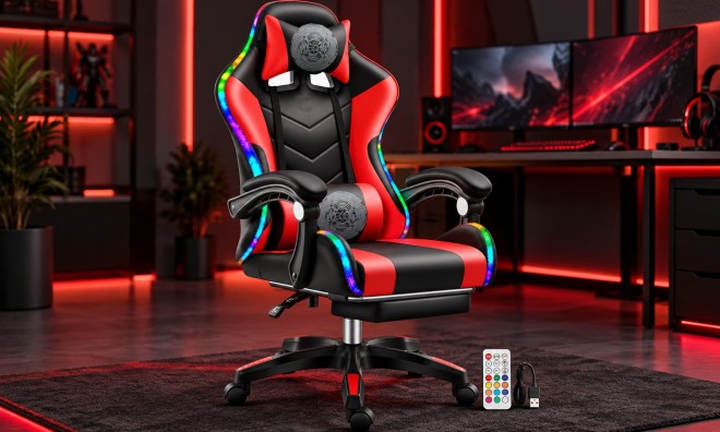 Likeregal 920 LED gamer szék lábtartóval 2