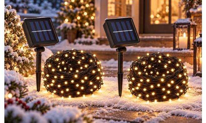 1+1 10 méteres 100 LED-es napelemes fényfüzér