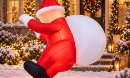 Felfújható kapaszkodó Mikulás dekoráció
