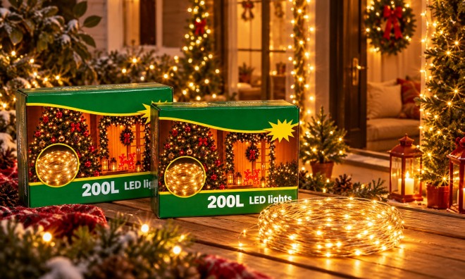 1+1 200 LED-es drótos fényfüzér