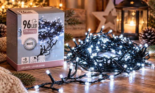 96 LED-es időzíthető elemes fényfüzér