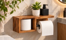 Fali WC-papír tartó tárolópolccal