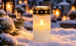 Elemes LED-es temetői sírmécses