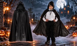 Csuklyás köpeny, jelmez halloweenre gyerekeknek