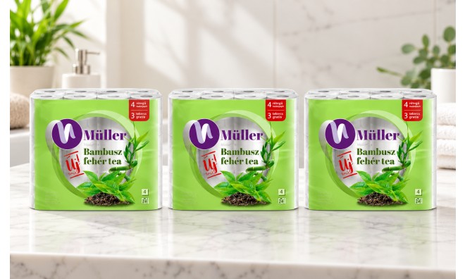 3x Müller Bambusz Fehér Tea Illatú WC-papír